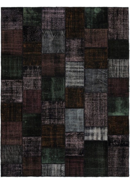 Vintage Kahverengi Çerçeveli Yün Modern Desenli Yün Hav Toz Vermez Leke Tutmayan Salon Yolluk Mutfak El Dokuma Halı