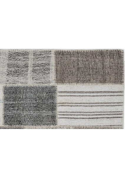 Teselya Bej Çizgili Yün Modern Desenli Yün Hav Toz Vermez Leke Tutmayan Salon Yolluk Mutfak El Dokuma Halı modelleri