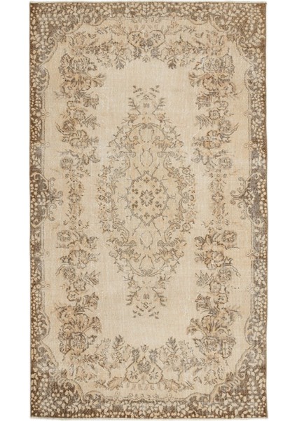 Girit Bej Çizgili Yün Modern Desenli Yün Hav Toz Vermez Leke Tutmayan Salon Yolluk Mutfak El Dokuma Halı