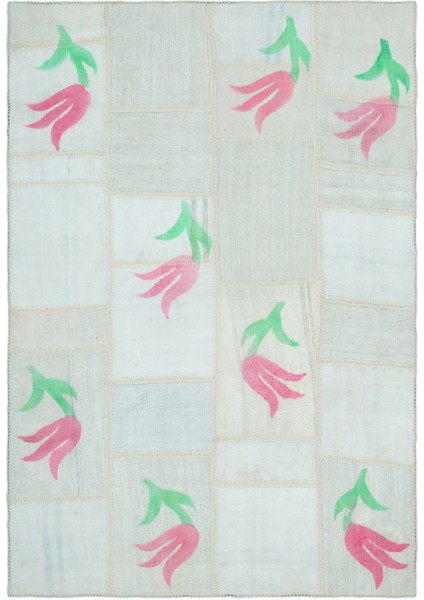 Atina Mavi Eskitme Yün Modern Desenli Yün Hav Toz Vermez Leke Tutmayan Salon Yolluk Mutfak El Dokuma Halı