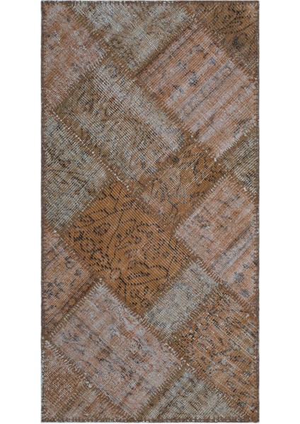 Girit Kahverengi Çizgili Yün Modern Desenli Yün Hav Toz Vermez Leke Tutmayan Salon Yolluk Mutfak El Dokuma Halı