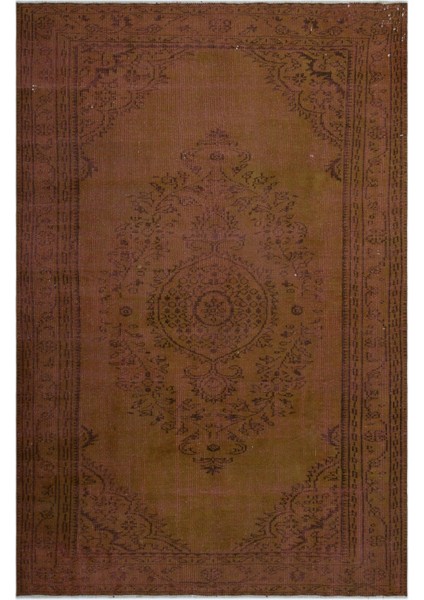 Atina Kahverengi Eskitme Yün Modern Desenli Yün Hav Toz Vermez Leke Tutmayan Salon Yolluk Mutfak El Dokuma Halı