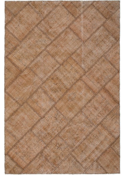 Teselya Mor Patchwork Yün Modern Desenli Yün Hav Toz Vermez Leke Tutmayan Salon Yolluk Mutfak El Dokuma Halı