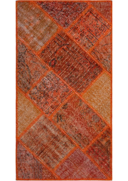 Kavala Kırmızı Göbekli Yün Modern Desenli Yün Hav Toz Vermez Leke Tutmayan Salon Yolluk Mutfak El Dokuma Halı