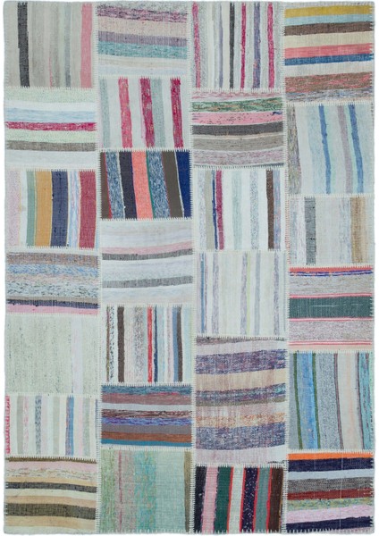 Iskece Turkuaz Eskitme Yün Modern Desenli Yün Hav Toz Vermez Leke Tutmayan Salon Yolluk Mutfak El Dokuma Halı