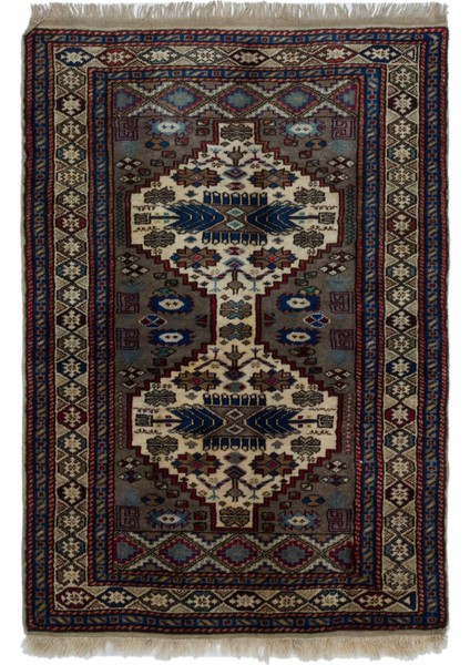 Teselya Mavi Patchwork Yün Modern Desenli Yün Hav Toz Vermez Leke Tutmayan Salon Yolluk Mutfak El Dokuma Halı
