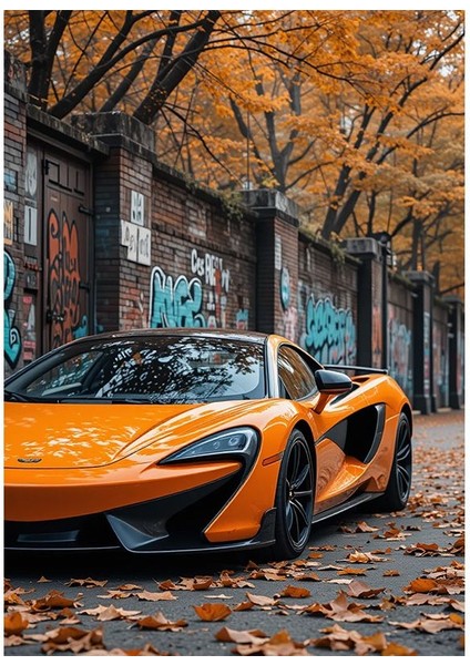 Spor Araba ve Sonbahar Mdf Tablo