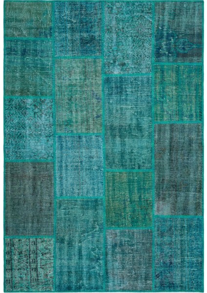 Iskece Bej Patchwork Yün Modern Desenli Yün Hav Toz Vermez Leke Tutmayan Salon Yolluk Mutfak El Dokuma Halı