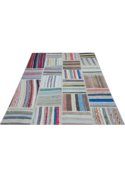 Teselya Mavi Patchwork Yün Modern Desenli Yün Hav Toz Vermez Leke Tutmayan Salon Yolluk Mutfak El Dokuma Halı fiyatları