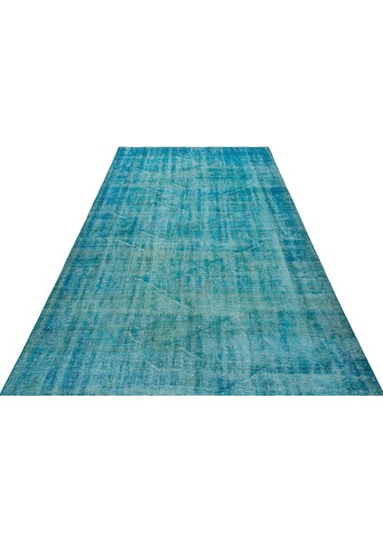 Atina Turkuaz Eskitme Yün Modern Desenli Yün Hav Toz Vermez Leke Tutmayan Salon Yolluk Mutfak El Dokuma Halı fırsatları