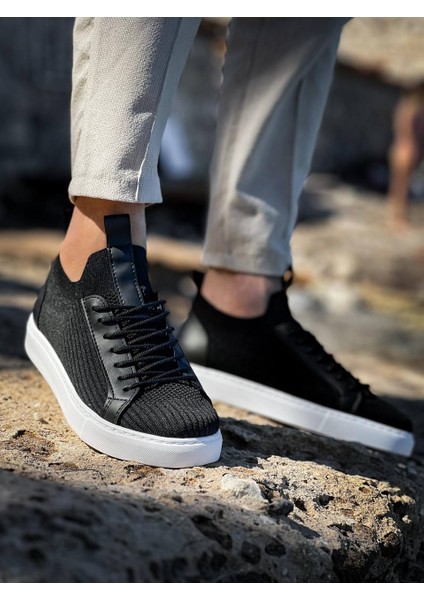 KB-112 Siyah Triko Bağcıklı Günlük Erkek Ayakkabı