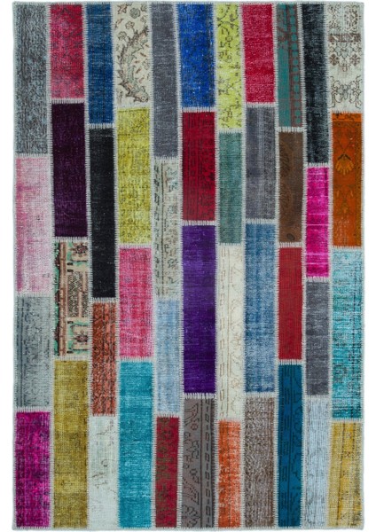 Atina Turkuaz Eskitme Yün Modern Desenli Yün Hav Toz Vermez Leke Tutmayan Salon Yolluk Mutfak El Dokuma Halı