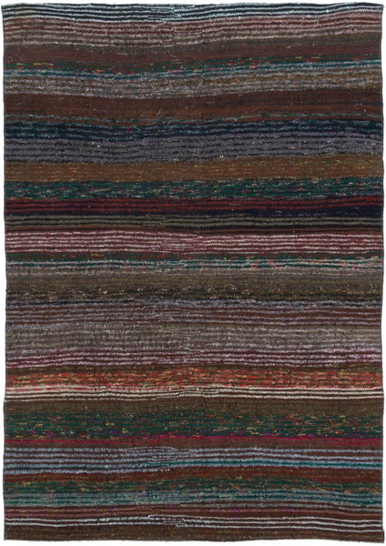 Teselya Bej Çizgili Yün Modern Desenli Yün Hav Toz Vermez Leke Tutmayan Salon Yolluk Mutfak El Dokuma Halı