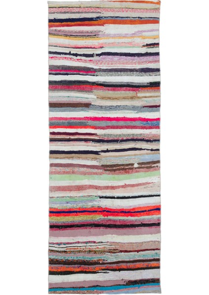 Iskece Yeşil Eskitme Yün Modern Desenli Yün Hav Toz Vermez Leke Tutmayan Salon Yolluk Mutfak El Dokuma Halı