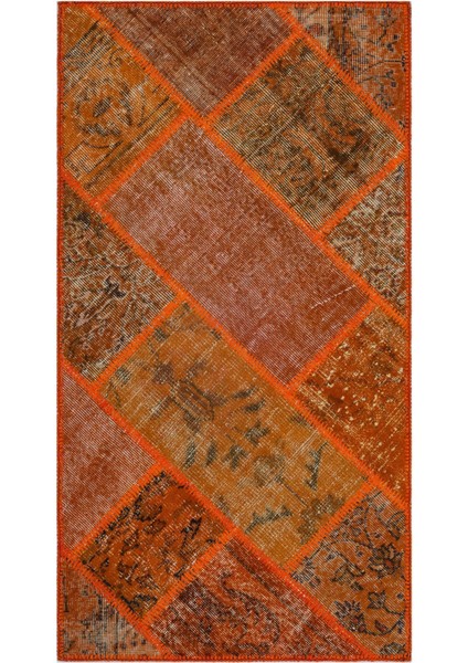 Kavala Kırmızı Göbekli Yün Modern Desenli Yün Hav Toz Vermez Leke Tutmayan Salon Yolluk Mutfak El Dokuma Halı