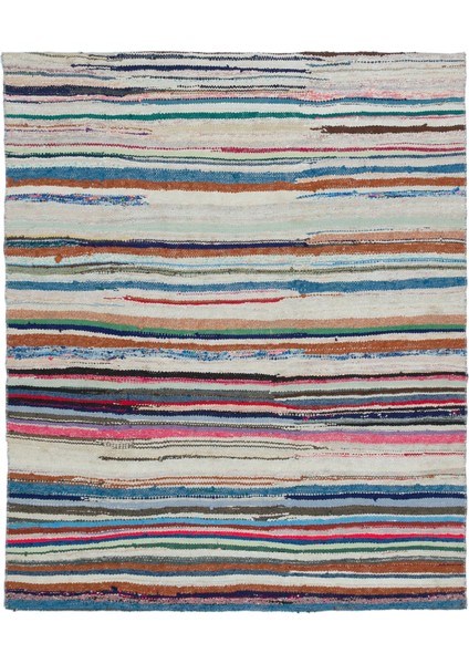 Iskece Kırmızı Eskitme Yün Modern Desenli Yün Hav Toz Vermez Leke Tutmayan Salon Yolluk Mutfak El Dokuma Halı