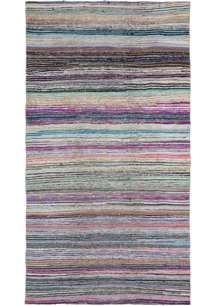 Girit Bej Çizgili Yün Modern Desenli Yün Hav Toz Vermez Leke Tutmayan Salon Yolluk Mutfak El Dokuma Halı