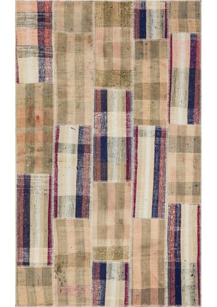 Iskece Kırmızı Eskitme Yün Modern Desenli Yün Hav Toz Vermez Leke Tutmayan Salon Yolluk Mutfak El Dokuma Halı