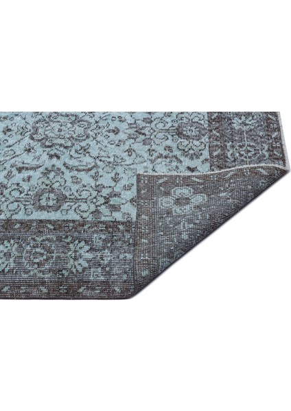 Atina Turkuaz Eskitme Yün Modern Desenli Yün Hav Toz Vermez Leke Tutmayan Salon Yolluk Mutfak El Dokuma Halı indirimleri