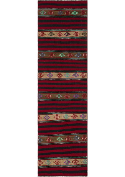 Teselya Bej Çizgili Yün Modern Desenli Yün Hav Toz Vermez Leke Tutmayan Salon Yolluk Mutfak El Dokuma Halı