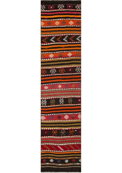 Teselya Bej Çizgili Yün Modern Desenli Yün Hav Toz Vermez Leke Tutmayan Salon Yolluk Mutfak El Dokuma Halı