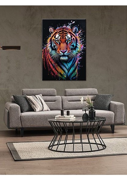 Renkli Kaplan Resmi Ahşap Tablo fiyatları