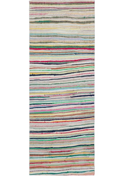 Girit Bej Çizgili Yün Modern Desenli Yün Hav Toz Vermez Leke Tutmayan Salon Yolluk Mutfak El Dokuma Halı