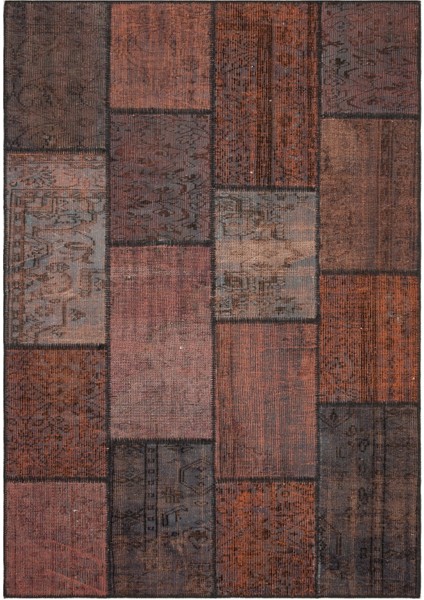 Atina Kırmızı Eskitme Yün Modern Desenli Yün Hav Toz Vermez Leke Tutmayan Salon Yolluk Mutfak El Dokuma Halı