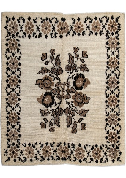 Atina Sarı Eskitme Yün Modern Desenli Yün Hav Toz Vermez Leke Tutmayan Salon Yolluk Mutfak El Dokuma Halı