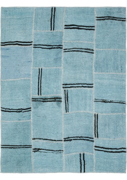 Iskece Bej Patchwork Yün Modern Desenli Yün Hav Toz Vermez Leke Tutmayan Salon Yolluk Mutfak El Dokuma Halı