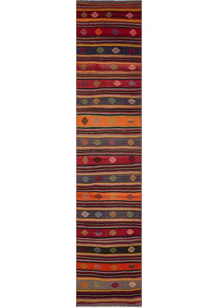 Teselya Bej Çizgili Yün Modern Desenli Yün Hav Toz Vermez Leke Tutmayan Salon Yolluk Mutfak El Dokuma Halı