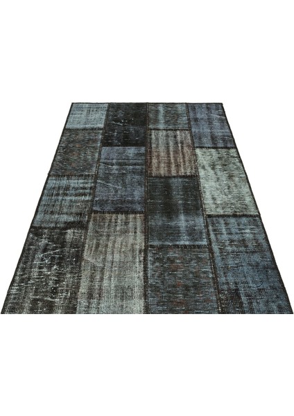 Teselya Mavi Çizgili Yün Modern Desenli Yün Hav Toz Vermez Leke Tutmayan Salon Yolluk Mutfak El Dokuma Halı modelleri