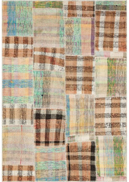 Iskece Kırmızı Eskitme Yün Modern Desenli Yün Hav Toz Vermez Leke Tutmayan Salon Yolluk Mutfak El Dokuma Halı