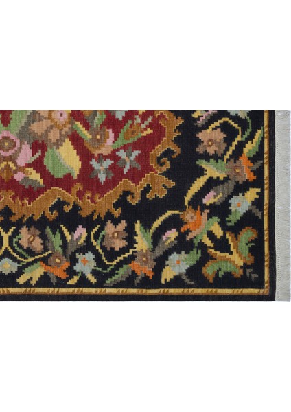 Siyah Çerçeveli Yün Modern Desenli Yün Hav Toz Vermez Leke Tutmayan Salon Yolluk Mutfak El Dokuma Halı modelleri