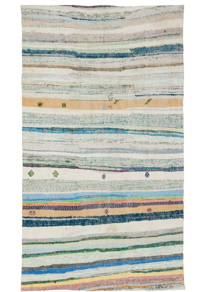 Atina Turkuaz Eskitme Yün Modern Desenli Yün Hav Toz Vermez Leke Tutmayan Salon Yolluk Mutfak El Dokuma Halı