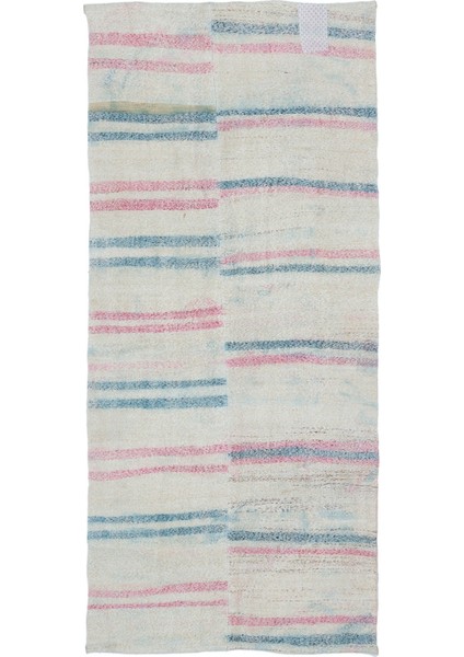 Teselya Bej Çizgili Yün Modern Desenli Yün Hav Toz Vermez Leke Tutmayan Salon Yolluk Mutfak El Dokuma Halı