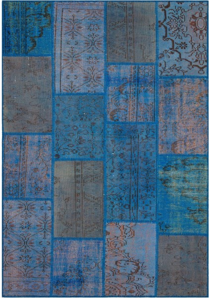 Selanik Yeşil Eskitme Yün Modern Desenli Yün Hav Toz Vermez Leke Tutmayan Salon Yolluk Mutfak El Dokuma Halı