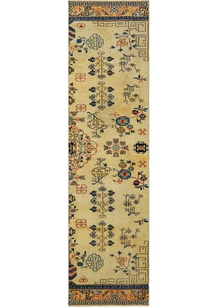 Teselya Mavi Çizgili Yün Modern Desenli Yün Hav Toz Vermez Leke Tutmayan Salon Yolluk Mutfak El Dokuma Halı