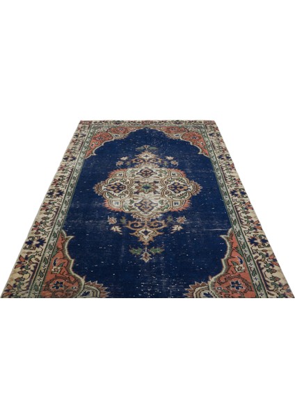 Lacivert Göbekli Yün Modern Desenli Yün Hav Toz Vermez Leke Tutmayan Salon Yolluk Mutfak El Dokuma Halı modelleri