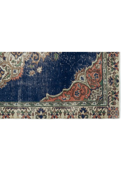 Lacivert Göbekli Yün Modern Desenli Yün Hav Toz Vermez Leke Tutmayan Salon Yolluk Mutfak El Dokuma Halı indirimleri