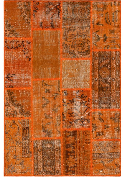 Atina Sarı Eskitme Yün Modern Desenli Yün Hav Toz Vermez Leke Tutmayan Salon Yolluk Mutfak El Dokuma Halı