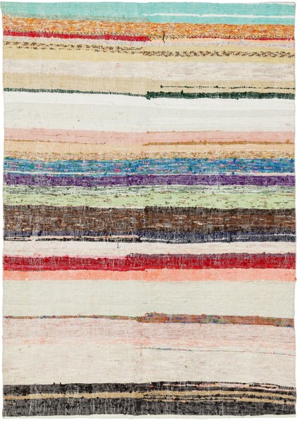 Iskece Turuncu Eskitme Yün Modern Desenli Yün Hav Toz Vermez Leke Tutmayan Salon Yolluk Mutfak El Dokuma Halı