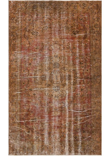 Selanik Kahverengi Eskitme Yün Modern Desenli Yün Hav Toz Vermez Leke Tutmayan Salon Yolluk Mutfak El Dokuma Halı