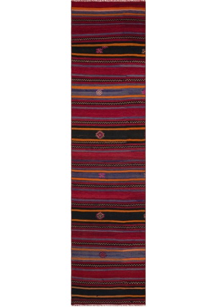 Teselya Bej Çizgili Yün Modern Desenli Yün Hav Toz Vermez Leke Tutmayan Salon Yolluk Mutfak El Dokuma Halı