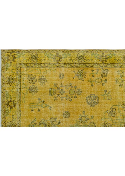 Sarı Çerçeveli Yün Modern Desenli Yün Hav Toz Vermez Leke Tutmayan Salon Yolluk Mutfak El Dokuma Halı indirimleri