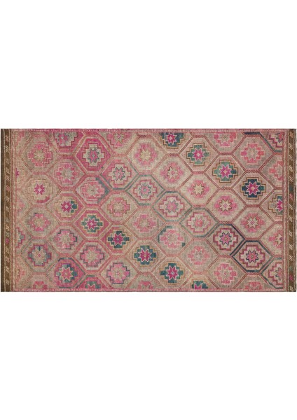 Pembe Geometrik Yün Modern Desenli Yün Hav Toz Vermez Leke Tutmayan Salon Yolluk Mutfak El Dokuma Halı
