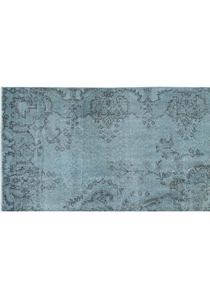 Turkuaz Göbekli Yün Modern Desenli Yün Hav Toz Vermez Leke Tutmayan Salon Yolluk Mutfak El Dokuma Halı fırsatları