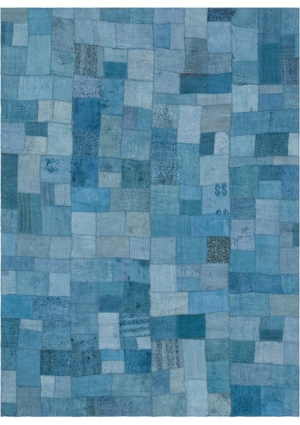 Teselya Mor Patchwork Yün Modern Desenli Yün Hav Toz Vermez Leke Tutmayan Salon Yolluk Mutfak El Dokuma Halı