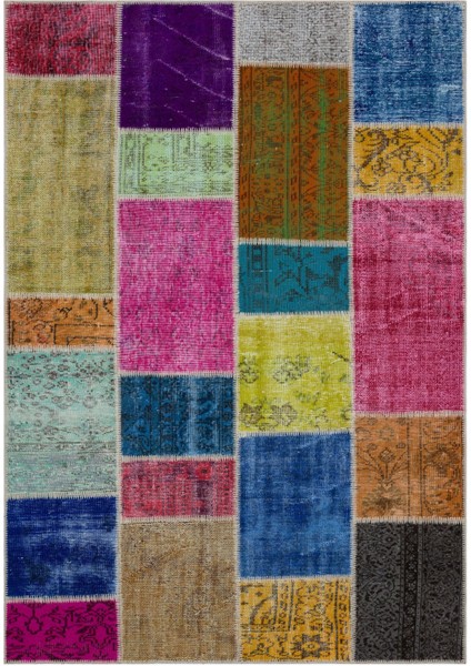 Iskece Bej Patchwork Yün Modern Desenli Yün Hav Toz Vermez Leke Tutmayan Salon Yolluk Mutfak El Dokuma Halı