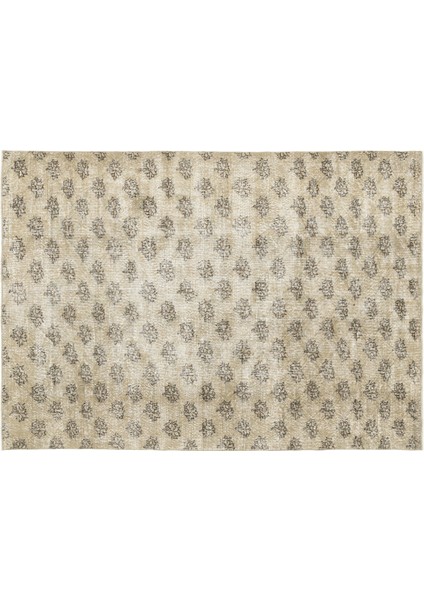 Bej Eskitme Yün Modern Desenli Yün Hav Toz Vermez Leke Tutmayan Salon Yolluk Mutfak El Dokuma Halı